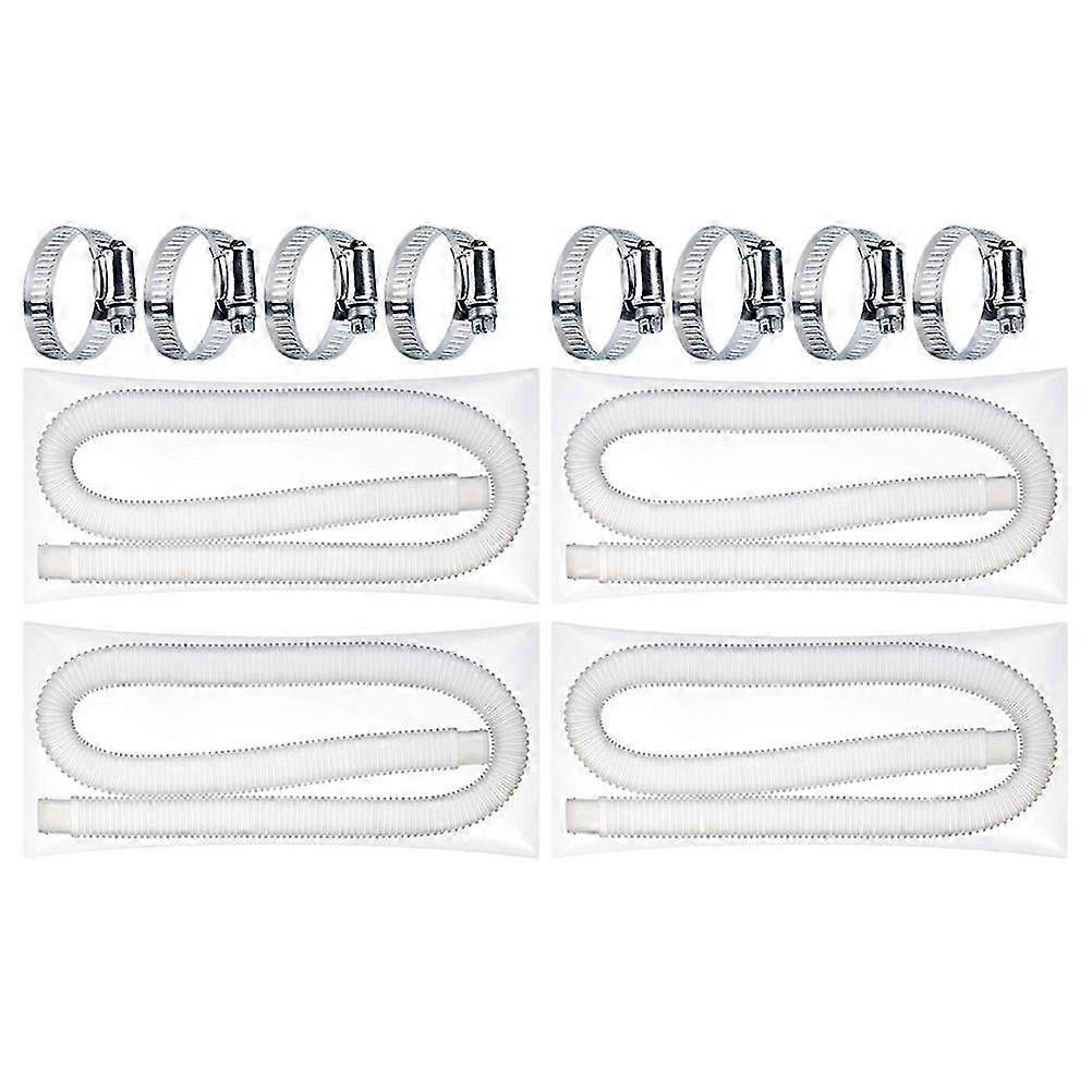 Replacement Pool Hose 150x3.2cm for Drain Port with 4 Tubes and 8 Buckles