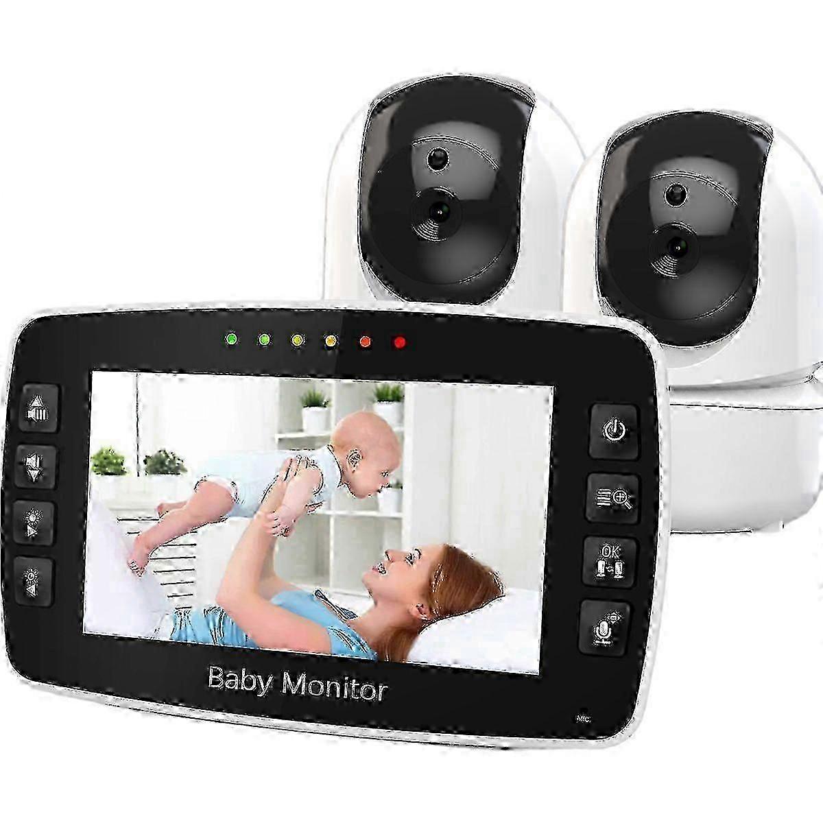 Wireless Baby Monitor 2.4ghz Remote Ptz Auto Ir Night Vision Two-way Talk With Two Cameras