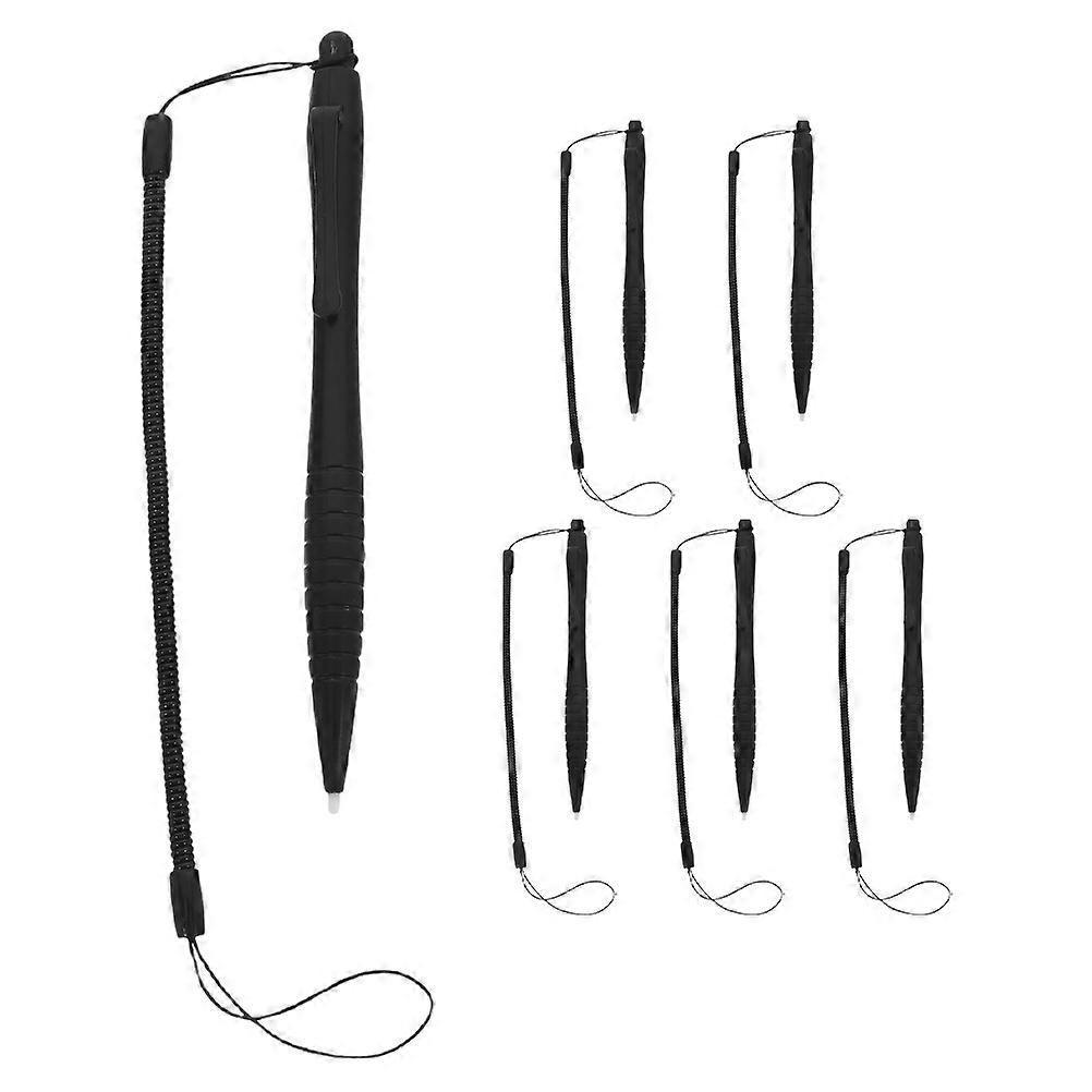 Stylus Pen With Holder Accurate Input Sleek Design For Travel Black 6Set