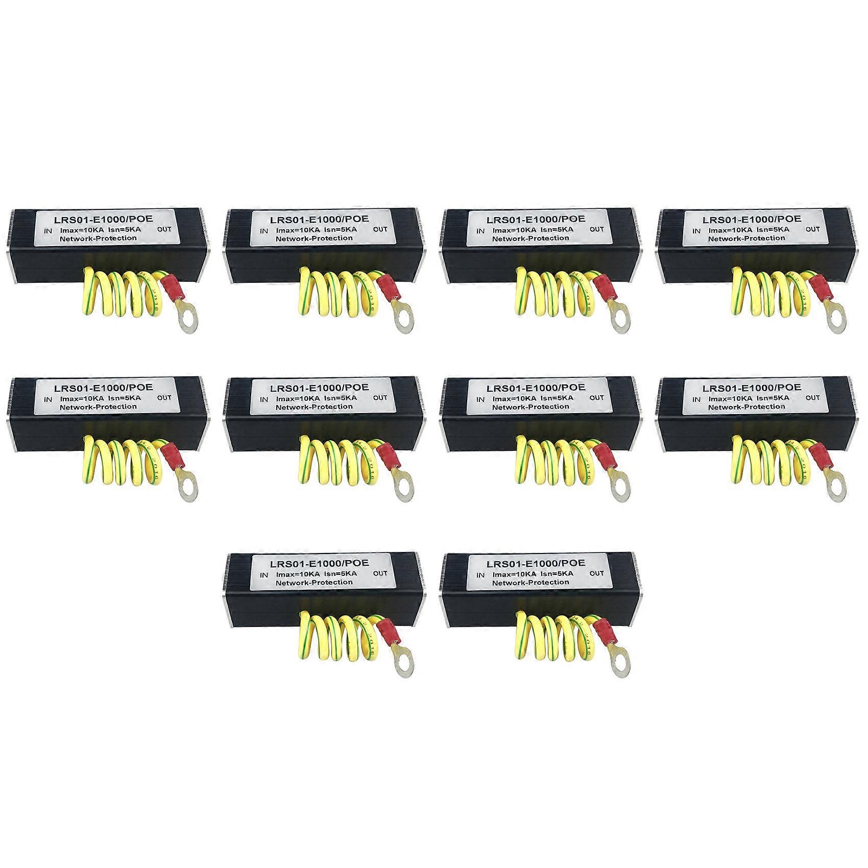 10X 100/1000M POE IP Camera Network POE Switch RJ45 & POE Surge Protector Protection Device Arrester SPD 1000M