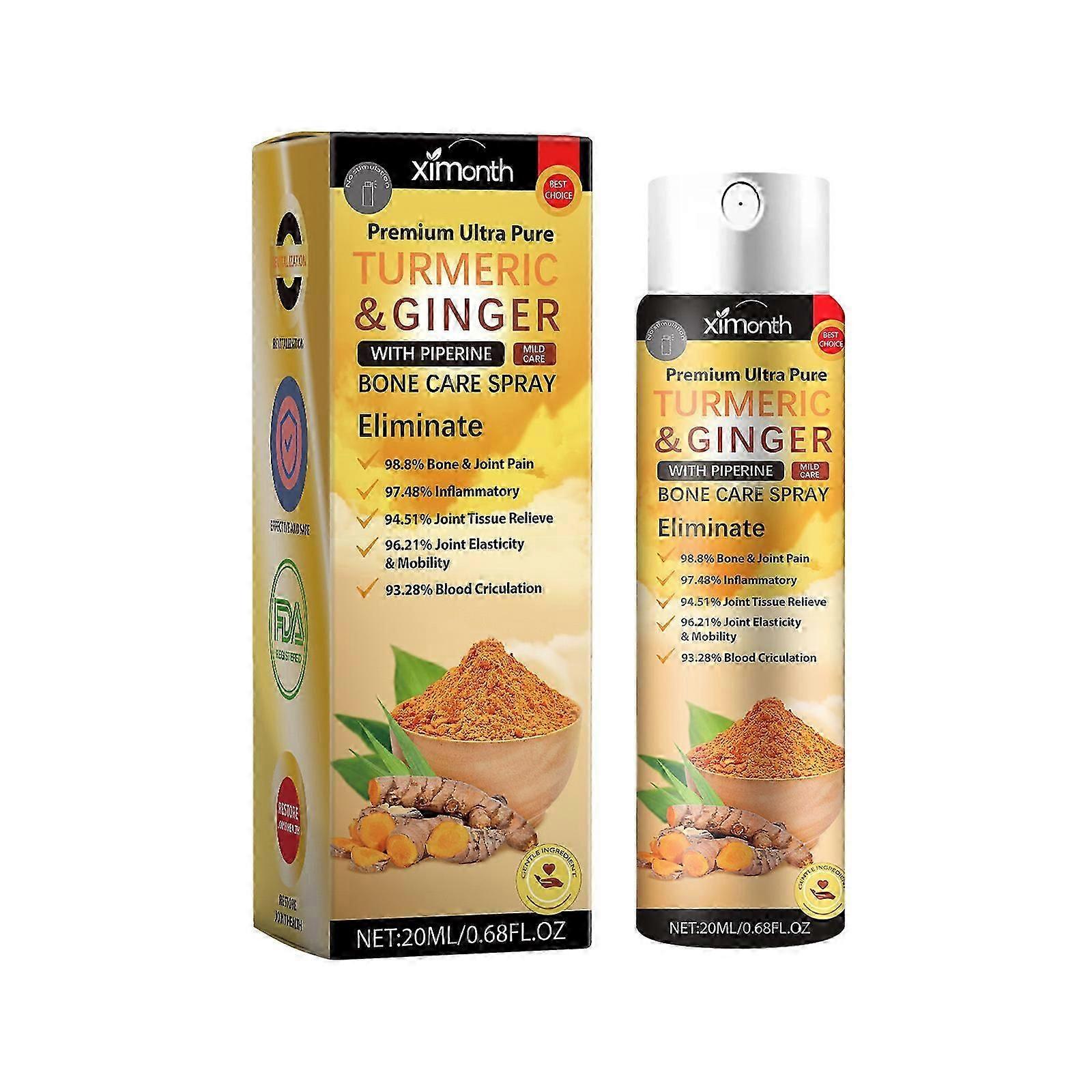 turmeric joint care spray contains turmeric root extract, ginger root extract, piperine