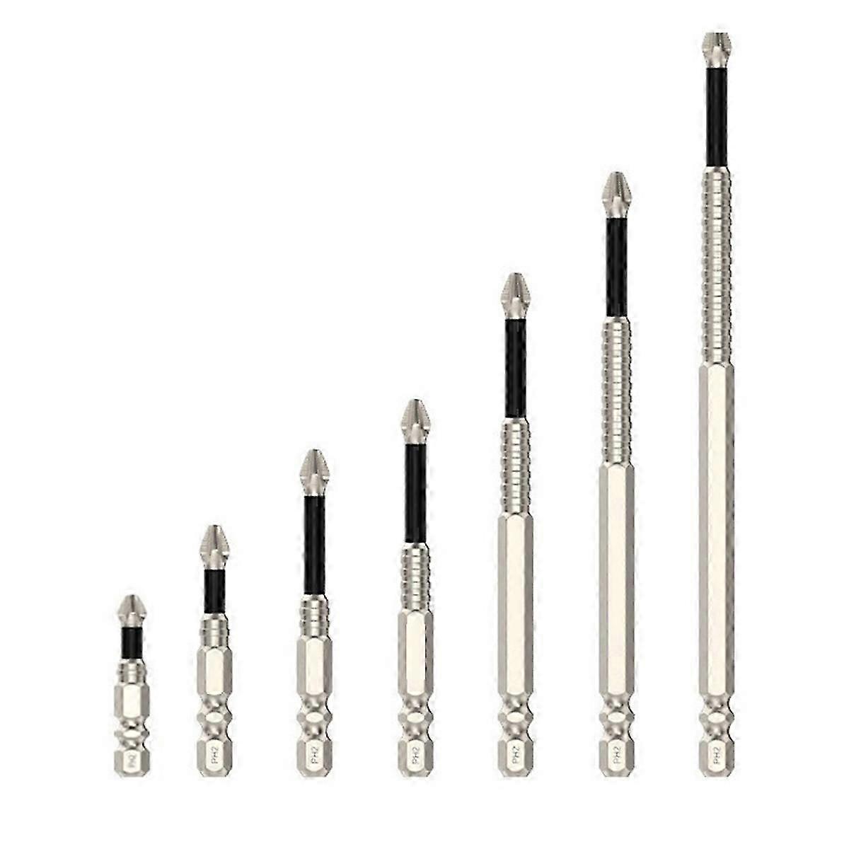 ph2 impact driver bits magnetic non slip set 25-150mm