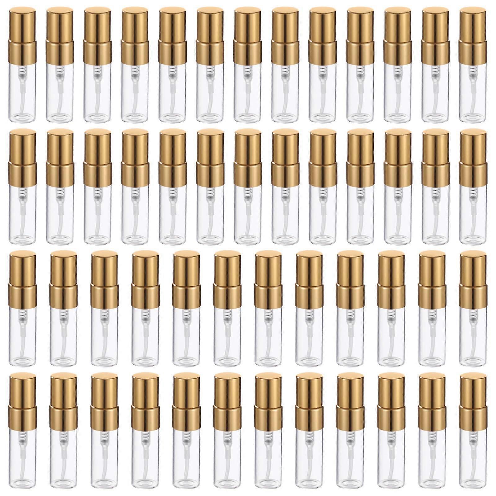 50 PCS 3ml Mini Perfume Spray Bottles, Travel Size Refillable Clear Glass Fine Mist Atomizers