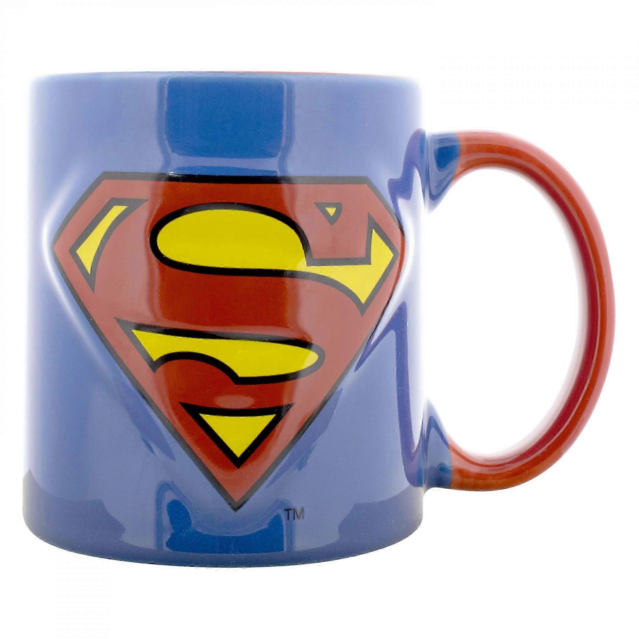Superman Logo Embossed 18oz Ceramic Mug