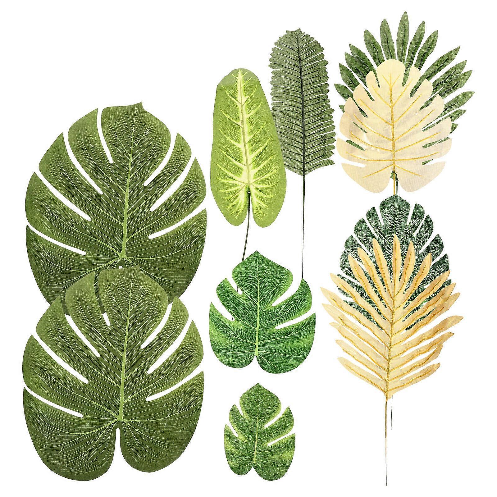 Artificial Leaves Simulation Palma for Tropical Decor 132Pcs Set