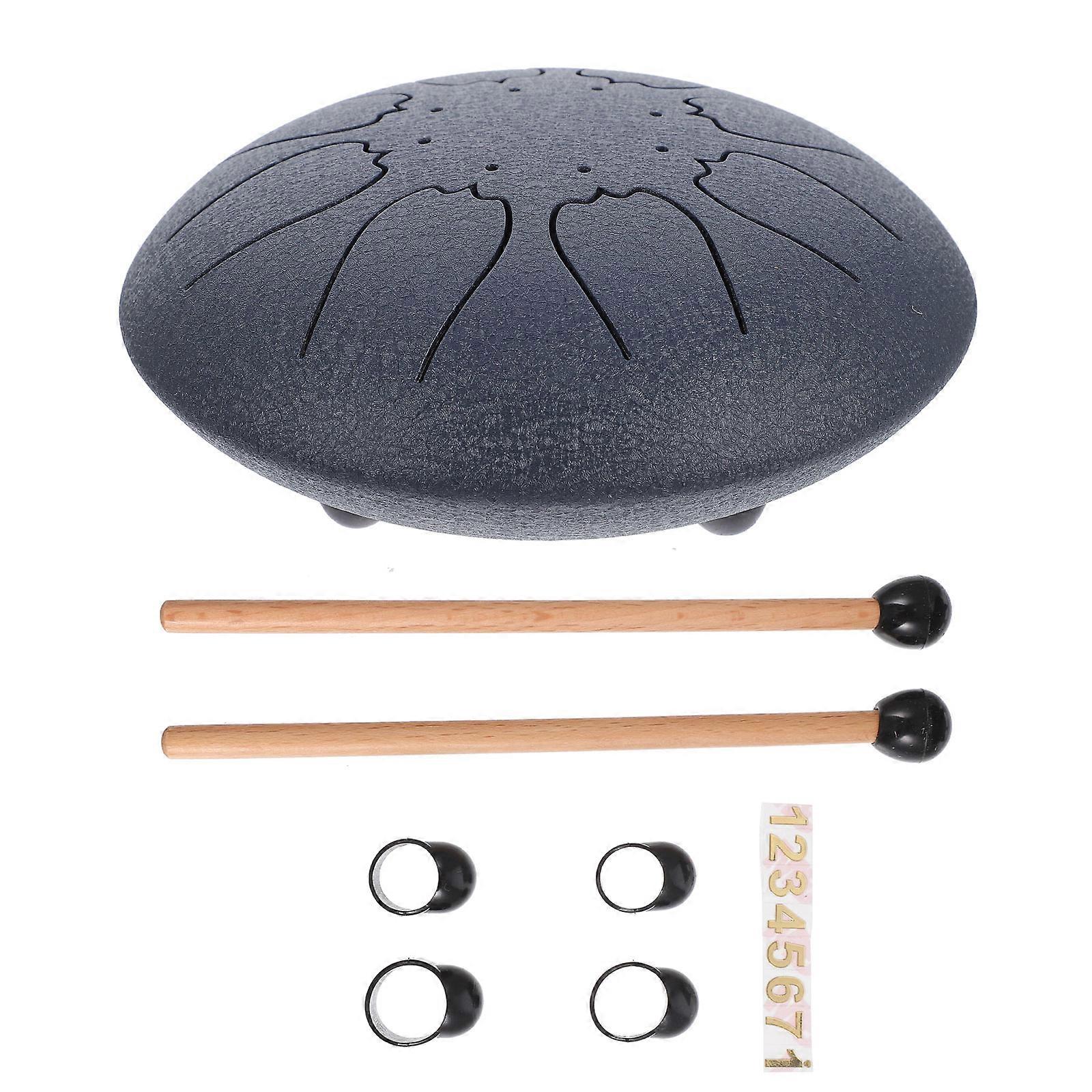 Tongue Drum 8-Tone Ethereal Drum for Music Use 1Set Practical 6-Inch Blue