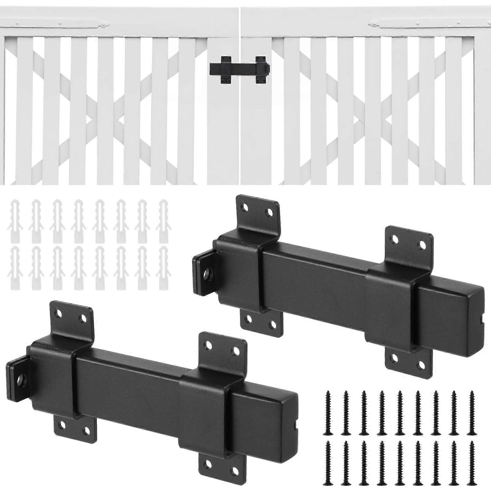 Black Iron Heavy Duty Gate Latch Lock for Shed and Fence with Rust Resistant Finish