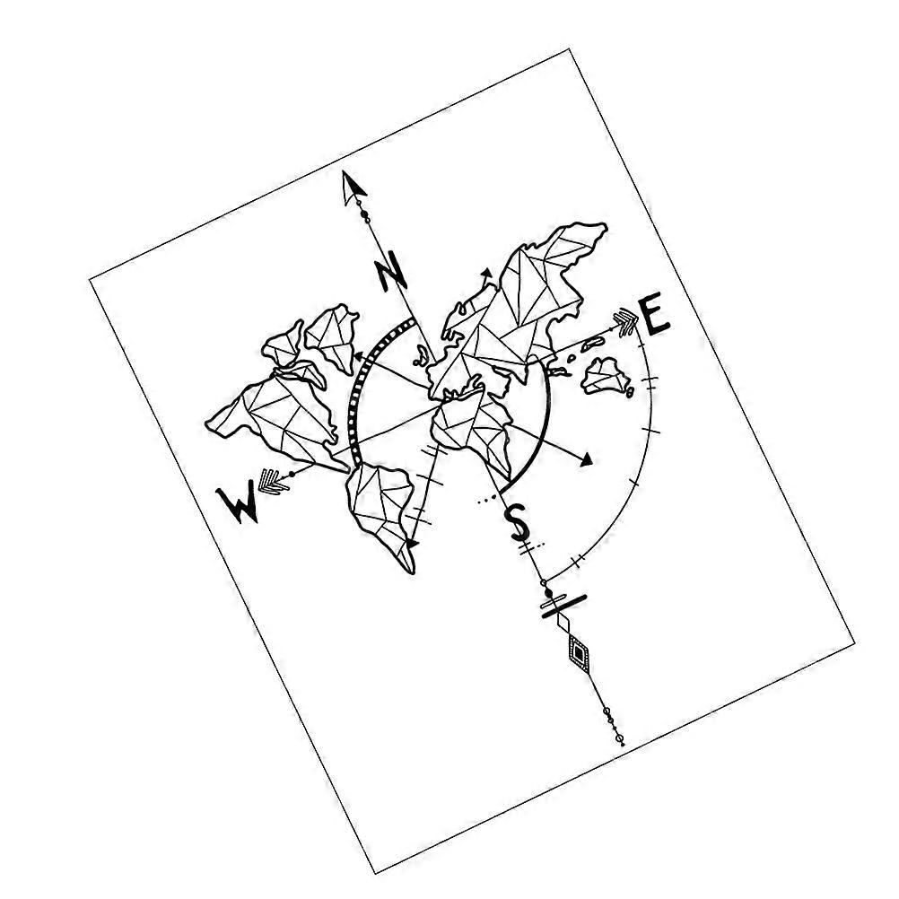 Coordinate Wall Decals World Map Wall Sticker Self-Adhesive