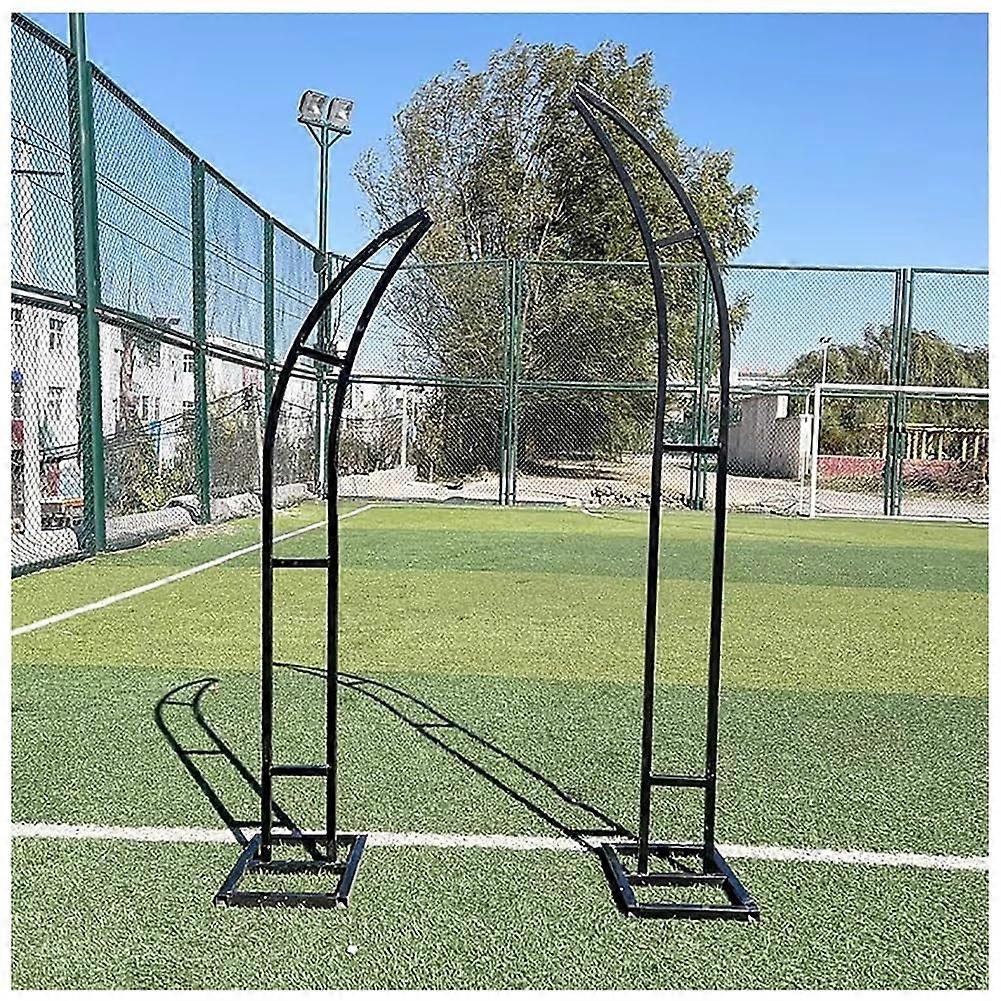 Wedding Arch Metal Backdrop Stand with Multiple Height Options, Durable Steel Frame Black 1.8m+2.1m