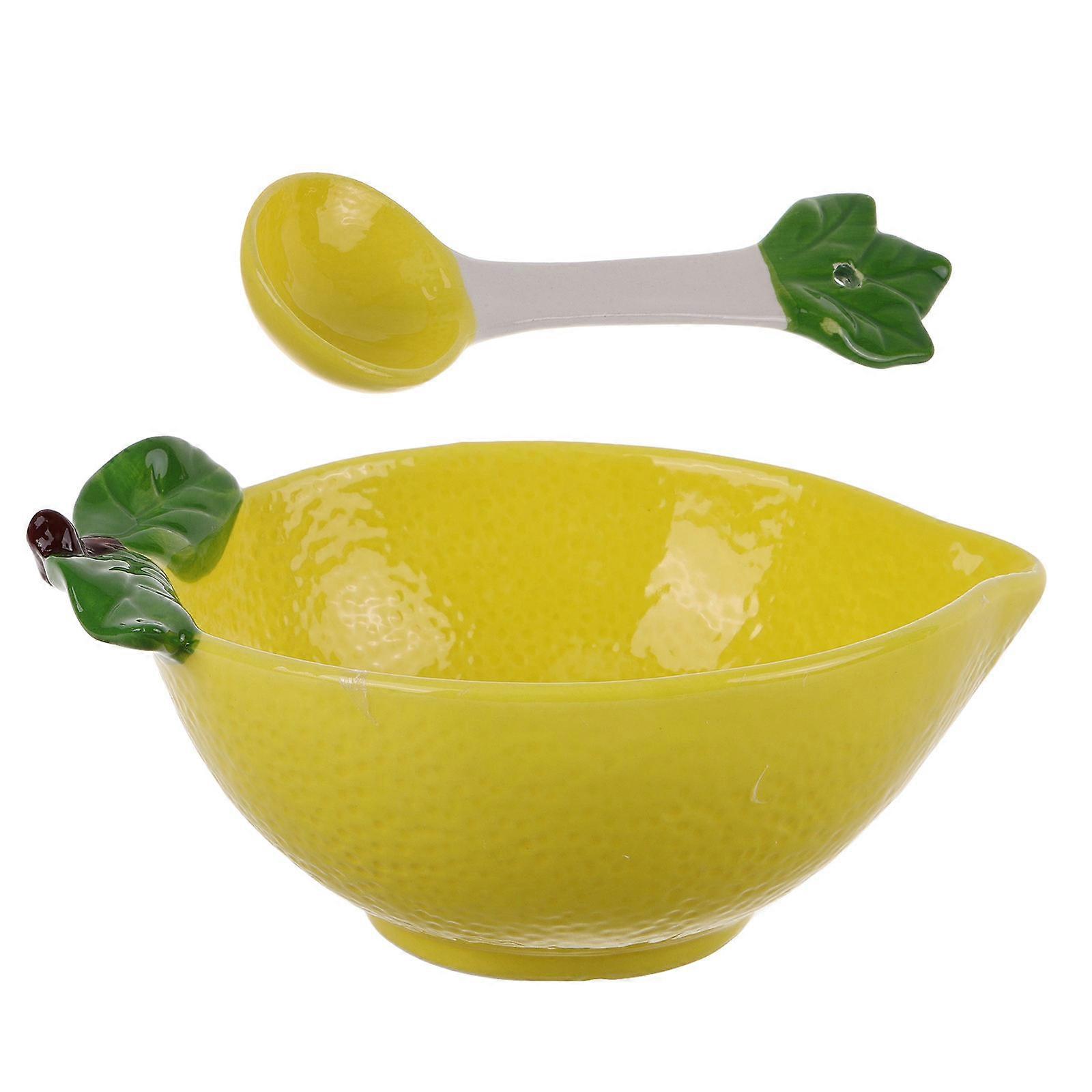 Ceramic Lemon Tableware Bowl for Food Storage 1Set Kitchen Use