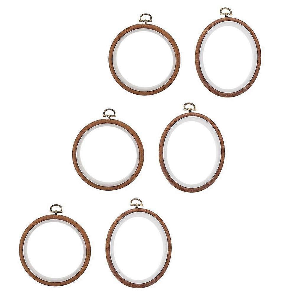 Embroidery Hoops Vintage Needlework Frames for Cross Stitch 6Pcs Set