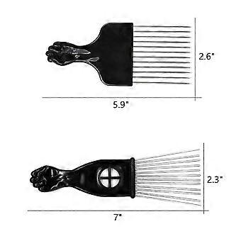 Hair Sponge Set, Magic Curl Glove, Afro Brush, Metal Pick Comb, and Twist Comb for Hairstyling (Black-6Pcs) Black