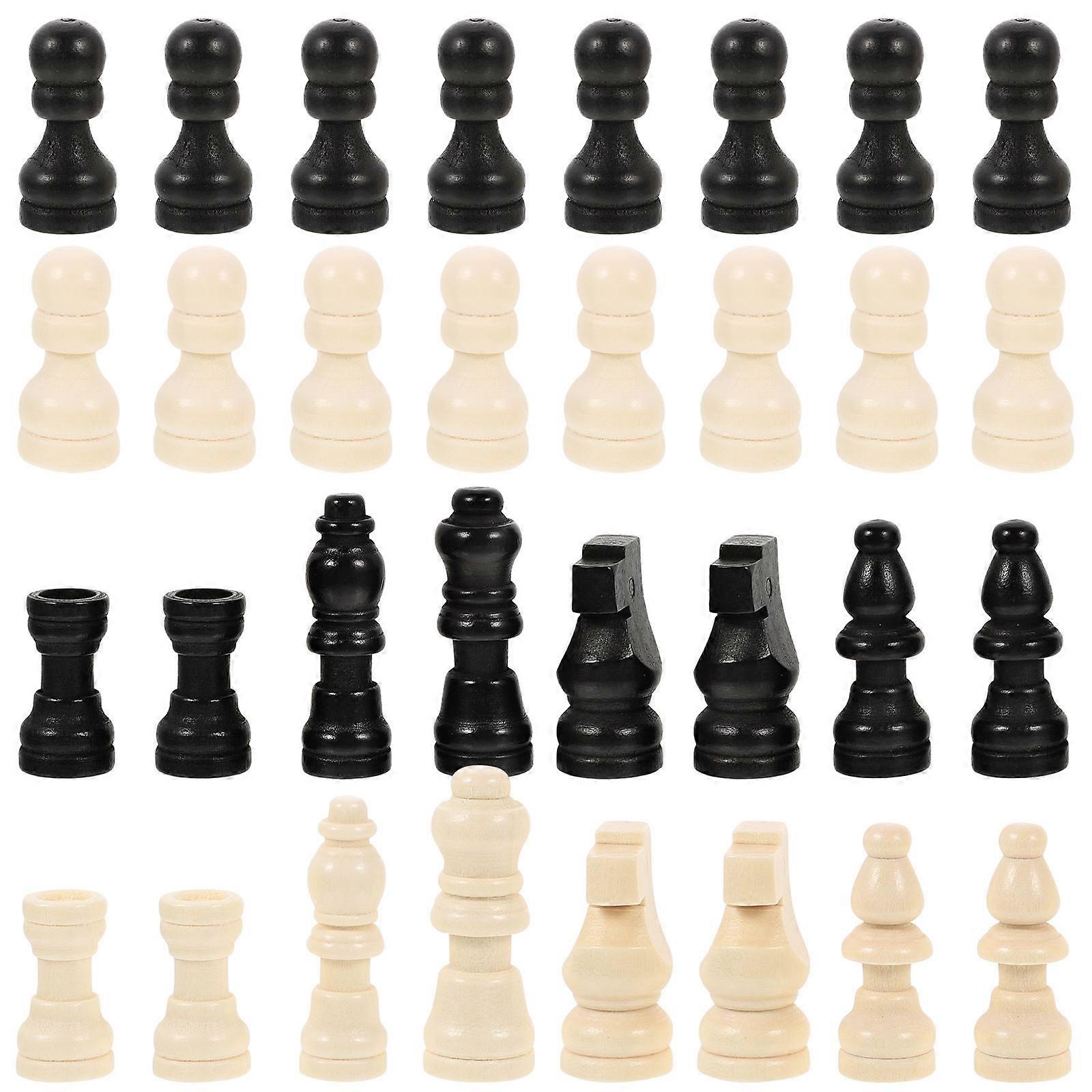 Mini Chess Set Wood Chess Pieces for Chessboard 2Sets Colorful