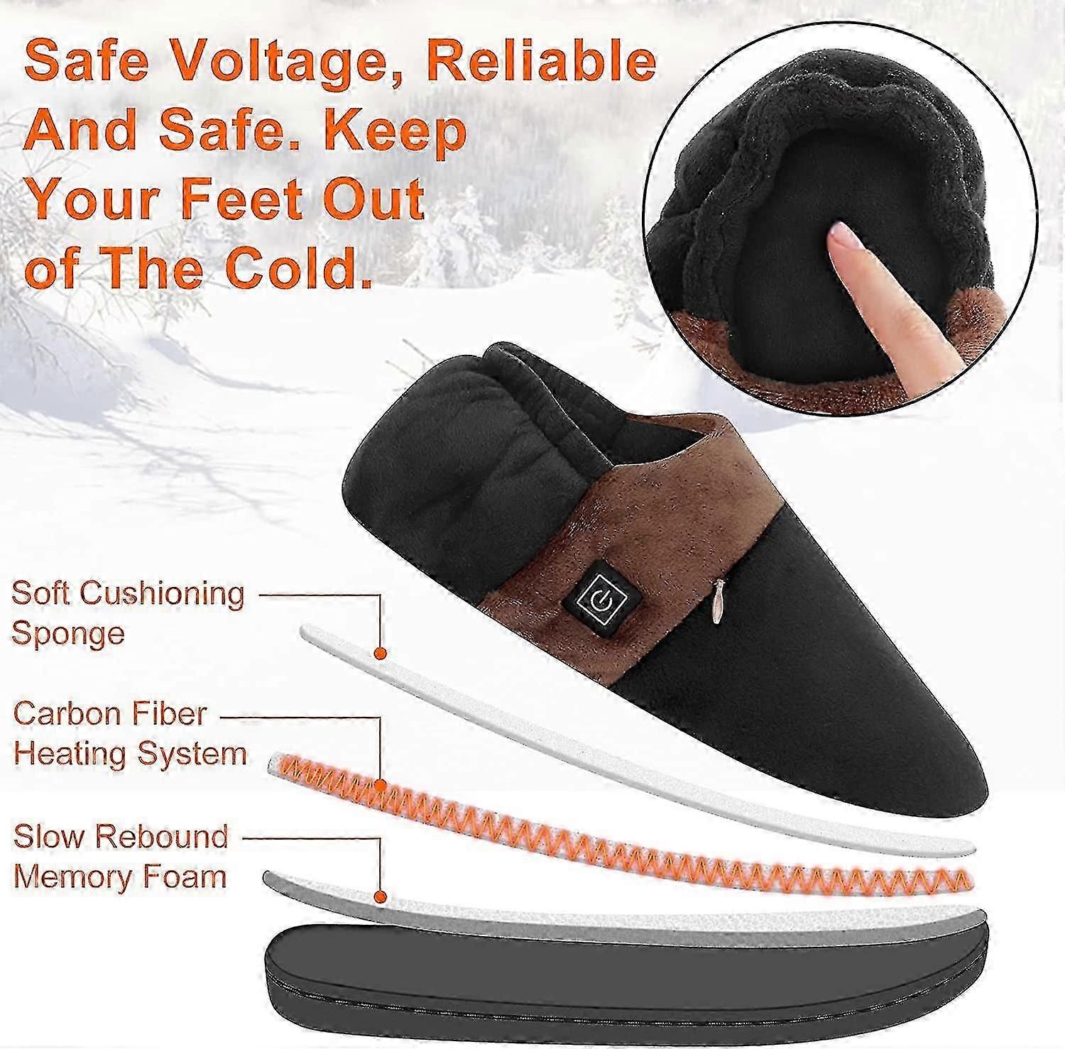 Heated Slippers for Indoor Use USB Powered Washable Plush Material