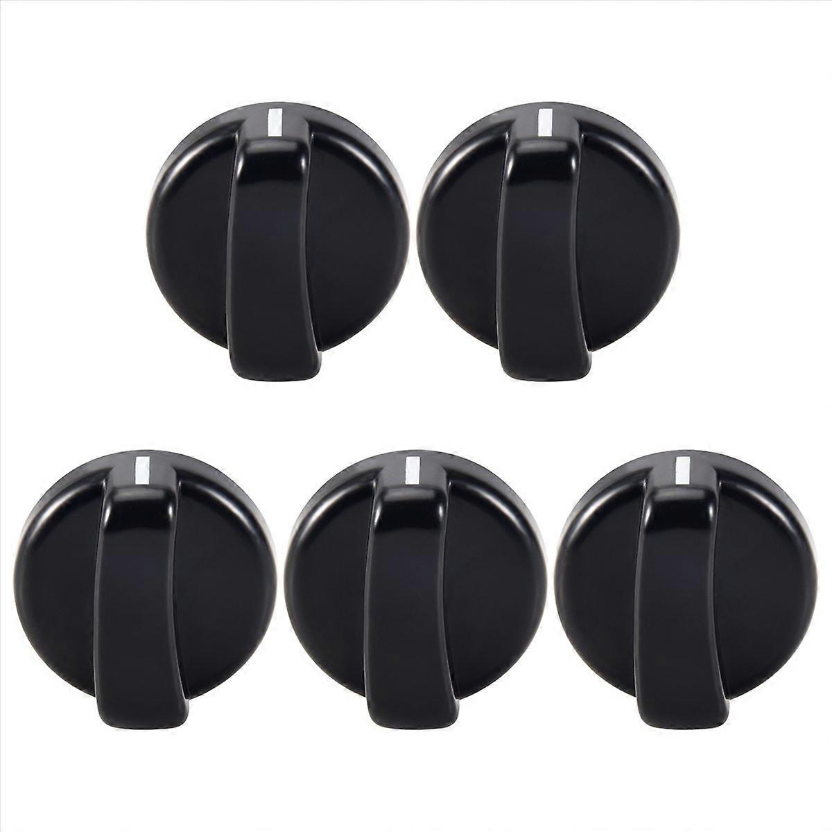 5 PCS Kitchen Black Plastic Gas Stove Cooker Control Knobs