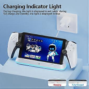 HONCAM Ladestation til PlayStation Portal 7 RGB-lystilstande, spillekonsol, opladningsstativ med trippelbeskyttelse, A