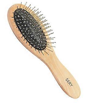 Wooden Handle Hair Brush for Men and Women with Smooth Detangling Bristles and Gentle Scalp Massage