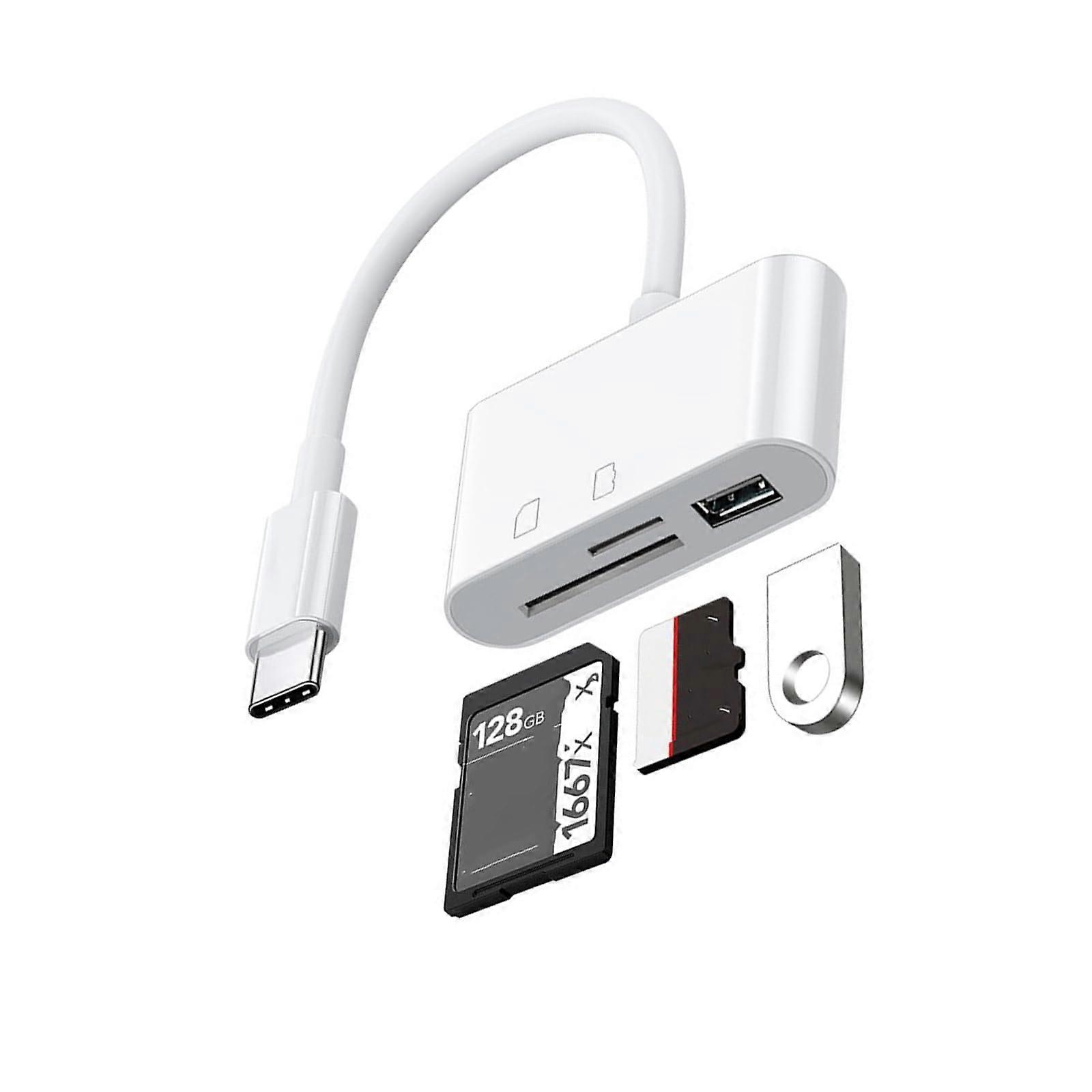 USB C Card Reader with Dual Slots, Speed Data Transfer, Type C Memory Card Adapter for Laptop and Phone