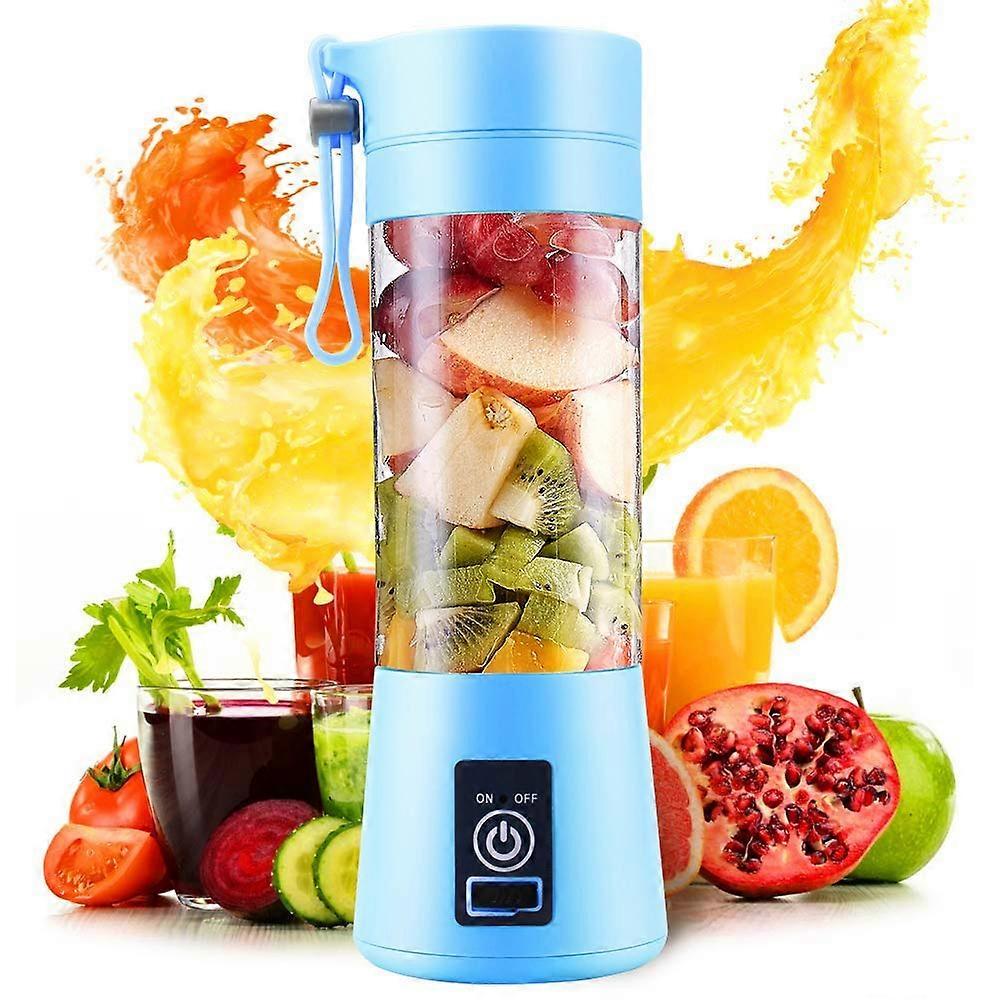 Portable Blender Smoothie Maker with Speed 6Blade USB Rechargeable BPA Blue