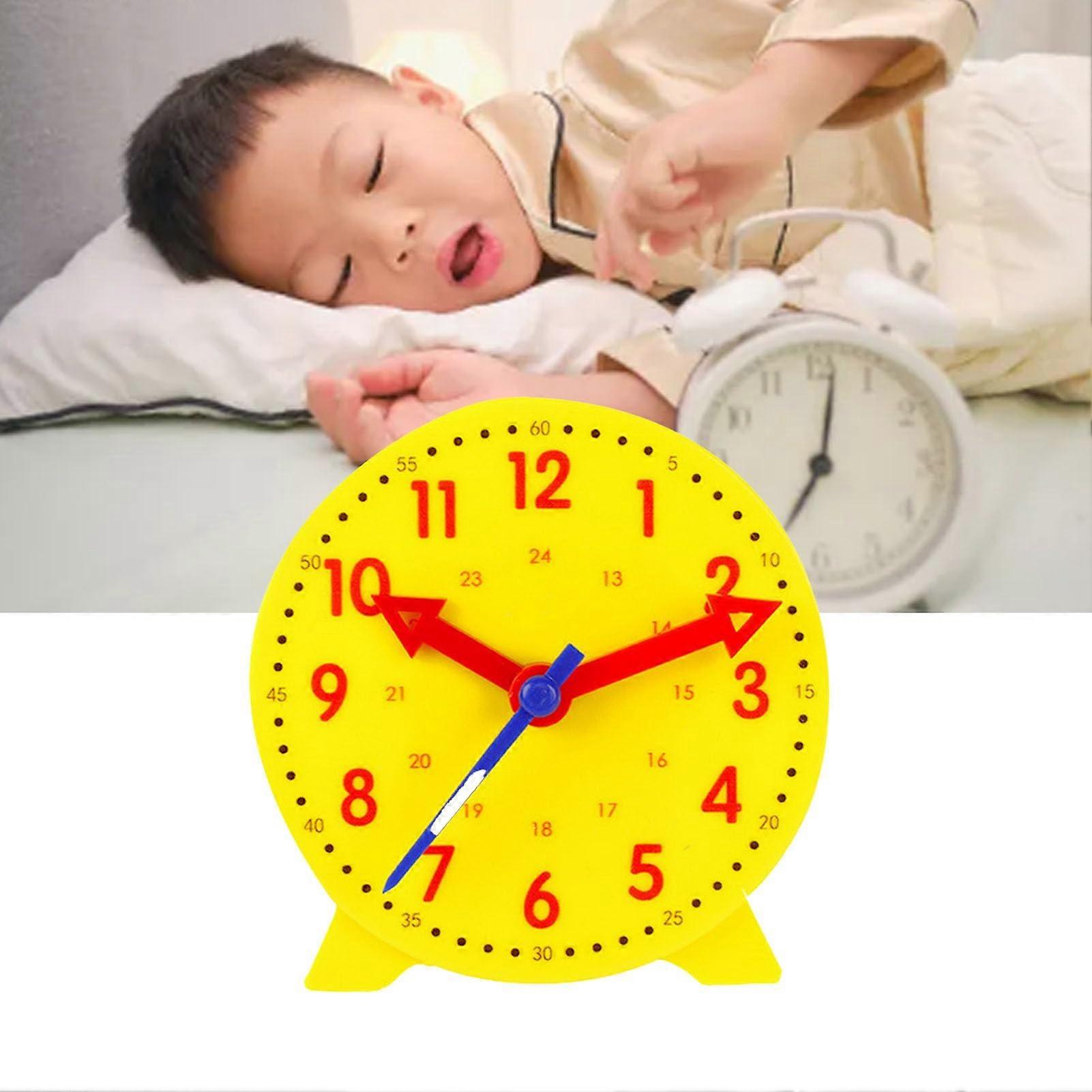 Teaching Clock for Kids with 3Pointer Linkage, Durable Educational Clock, Clear Numbers, Yellow