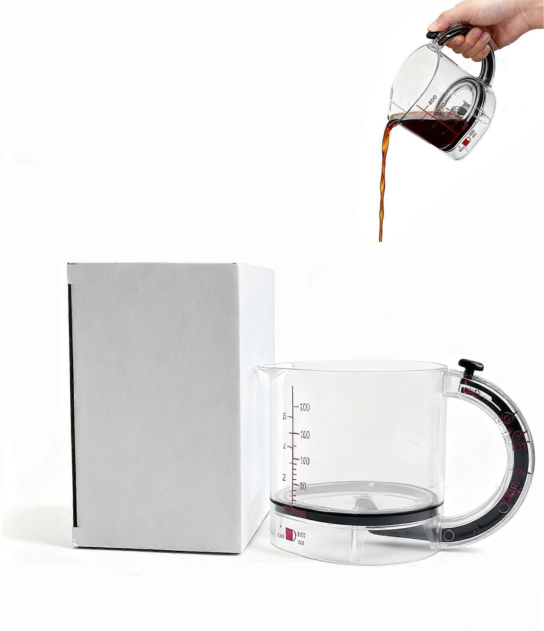 4in1 Adjustable Measuring Cup with Scraper Base, Dual Scale, LeakProof, Dishwasher Safe for Baking