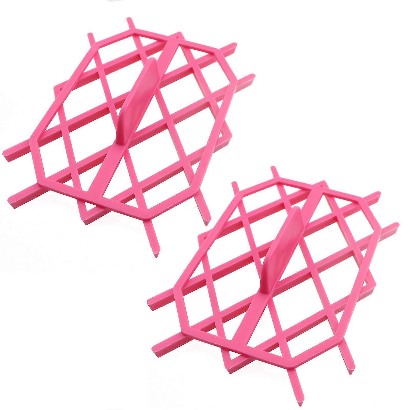 2PCS Diamond Shaped Cake Embossing Mold Food Grade Plastic Cookie Cutter Stamp for Borders