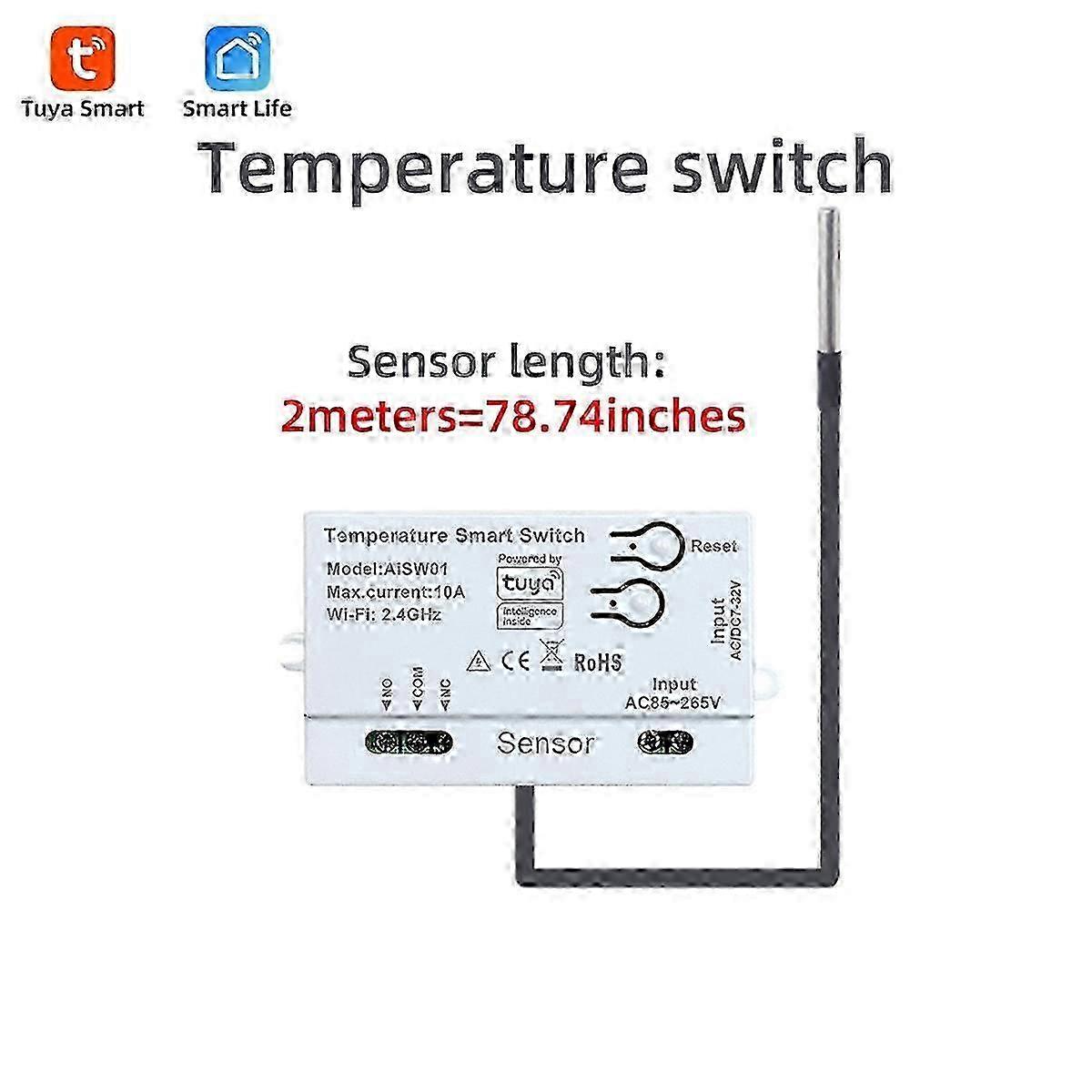 Tuya WiFi Temperature Sensor 2.4G WiFi Temperature Sensor Smart with Temperatur