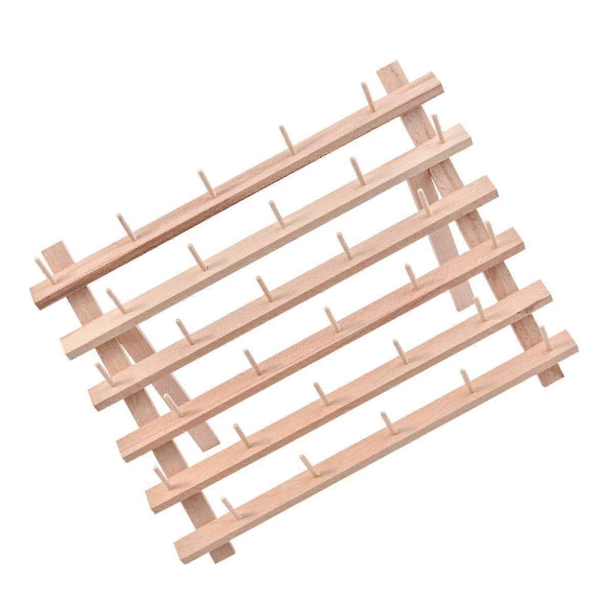 30 Spool Thread Rack Organizer Holds 30 Spools Beechwood Sewing Thread Holder Wall Mount Option