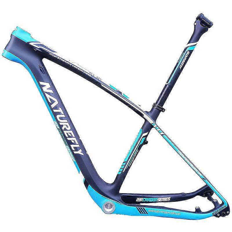 29er Blue Carbon Mountain Bike Frame MTB Bicycle Cycle Frameset Thru Axle XS