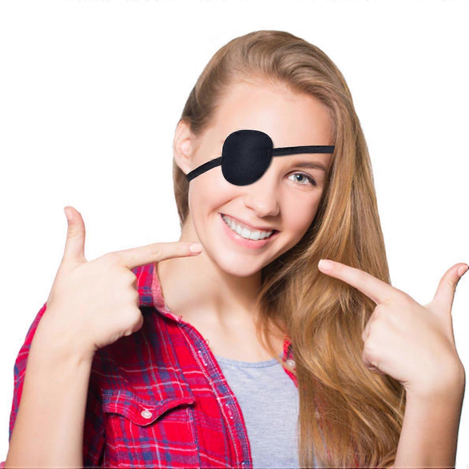 Eye Patch for Adults and Kids Adjustable Elastic Strap Comfortable EVA Patch with Buckle Black