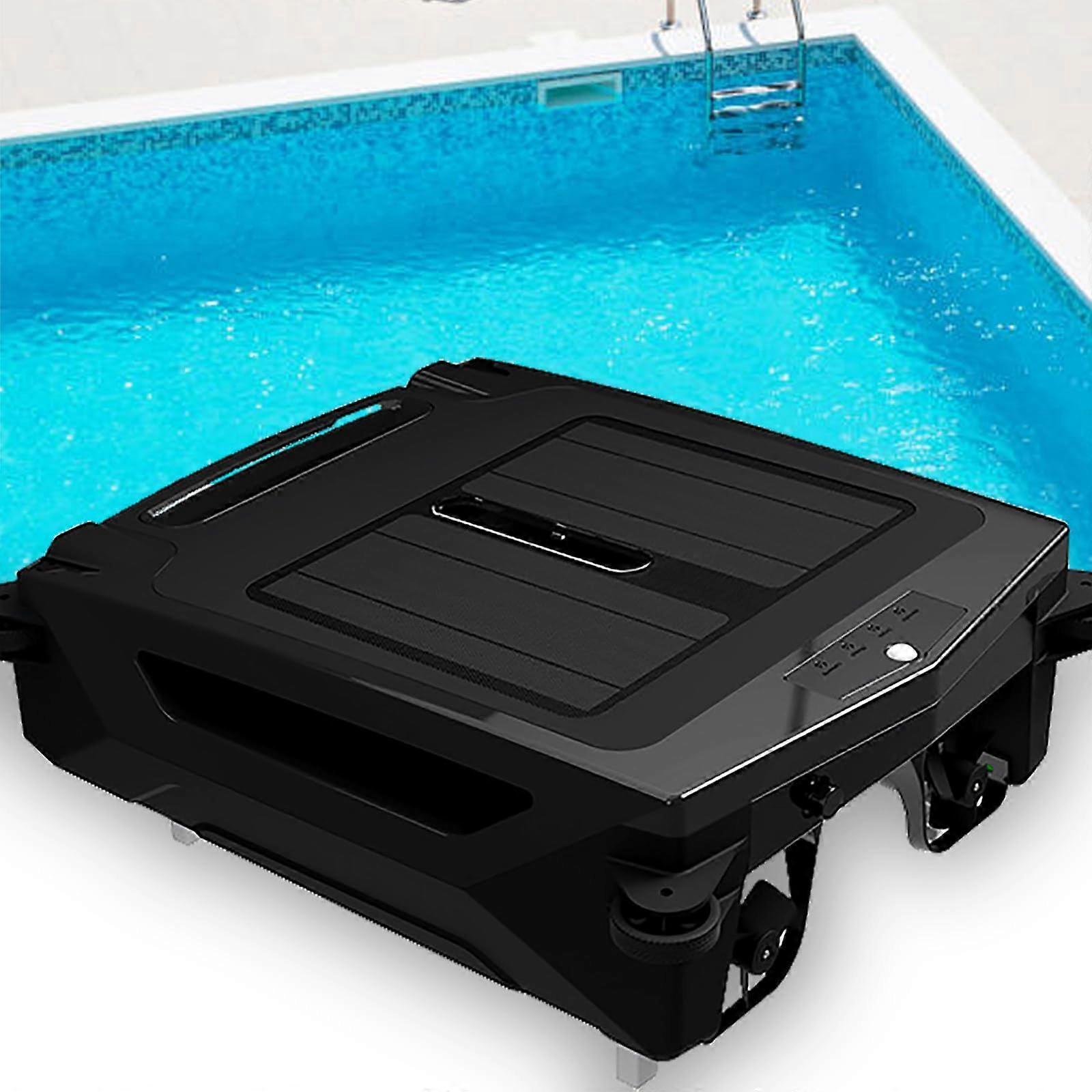 Wireless Solar Pool Skimmer Robotic Pool Cleaner with Dual Charging Smart Obstacle Avoidance