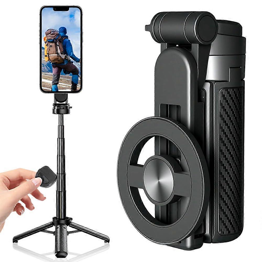 4 in 1 Magnetic Selfie Stick Tripod with Remote, Extendable Foldable Design for iPhone and Android