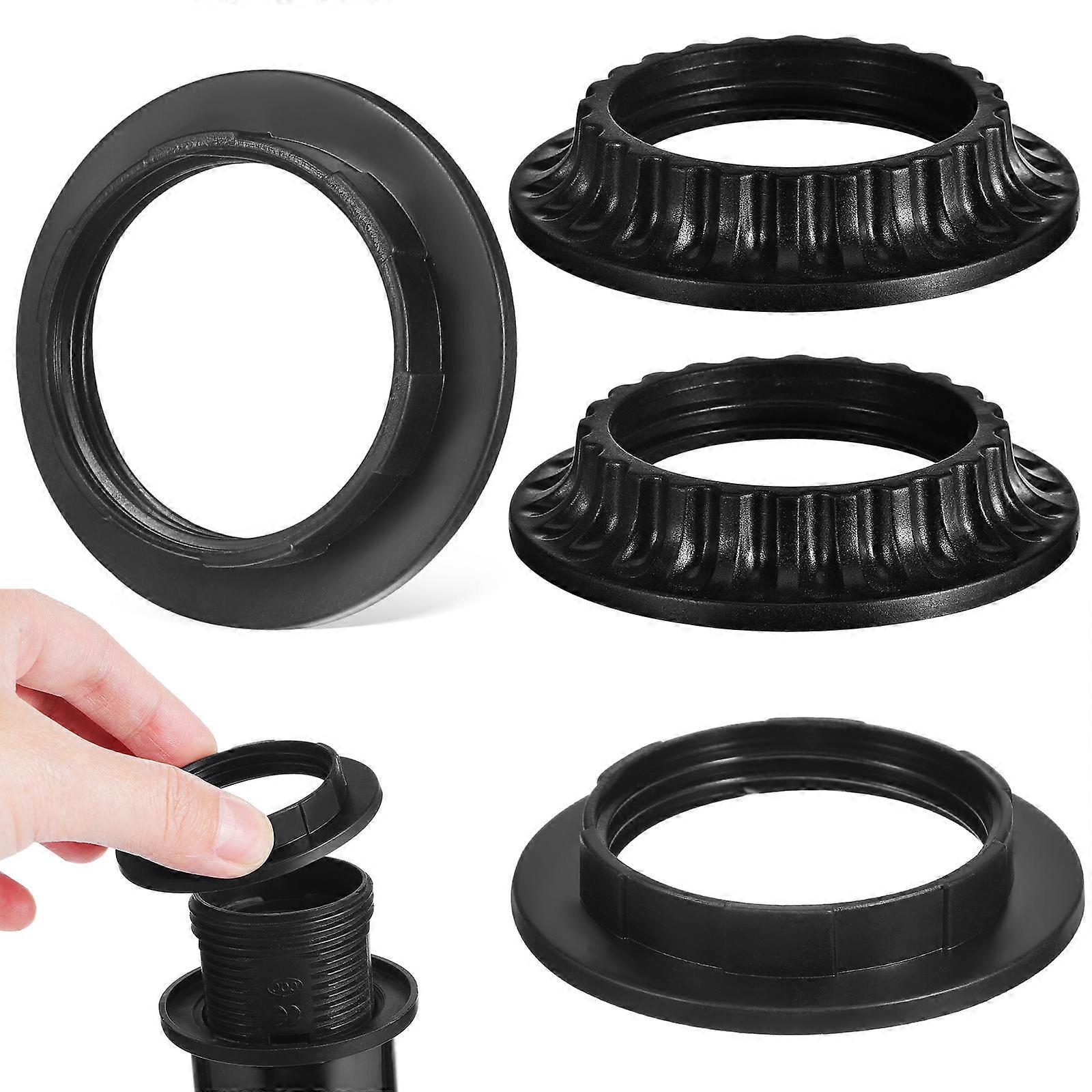 Lamp Shade Holder Plastic for Light Socket Collar Fixing 4Pcs Set Black