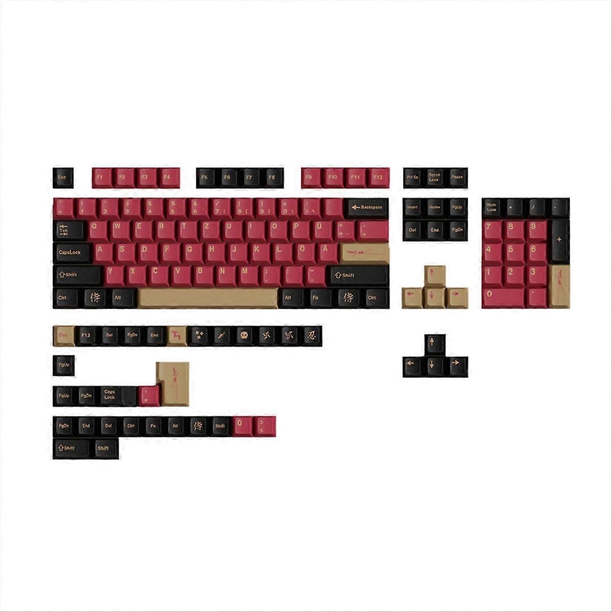 Keycaps Red Samurai Big Set Key Caps German Key Caps