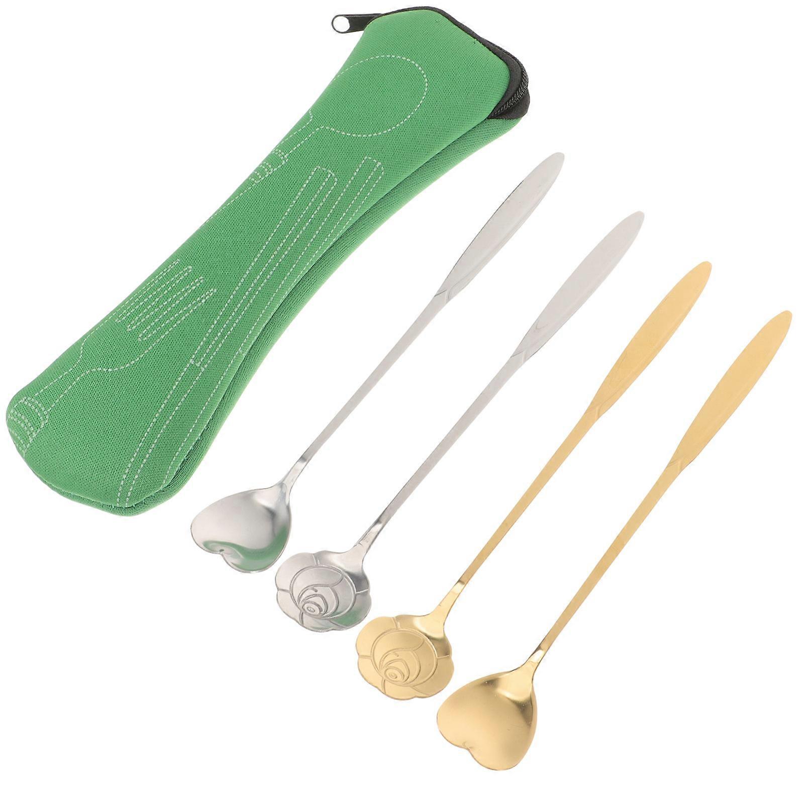 Stainless Steel Coffee Mixing Spoons with Pattern 1Set