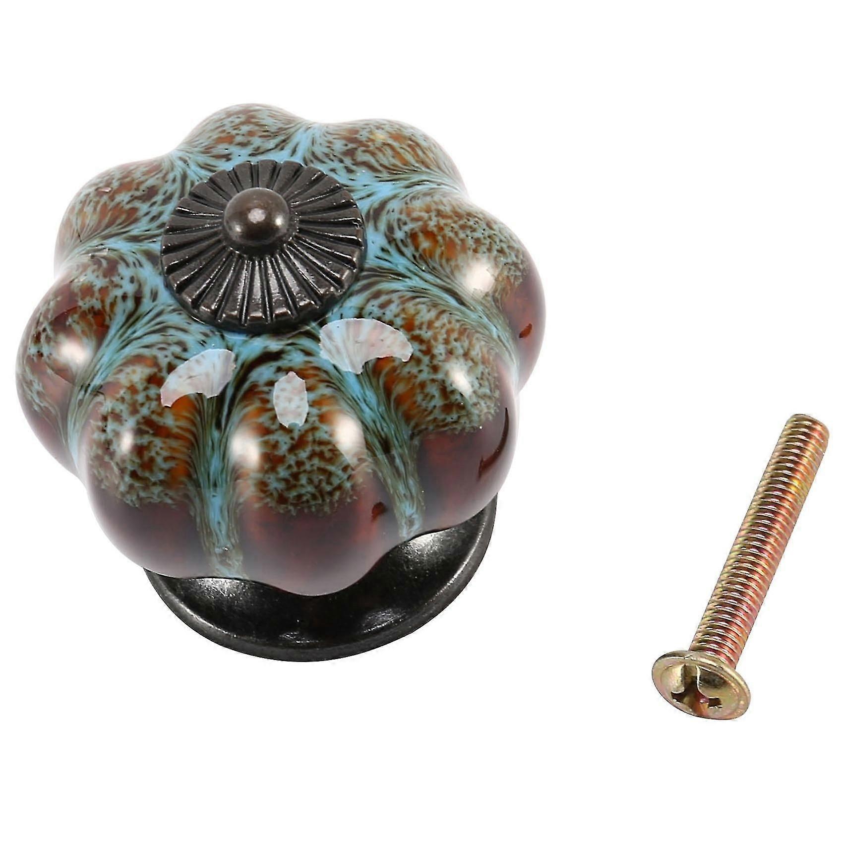10pcs/set Ceramic Knobs With Colorful Knobs And Pumpkin Handles Drawer Ceramic Pulls For Cabinets