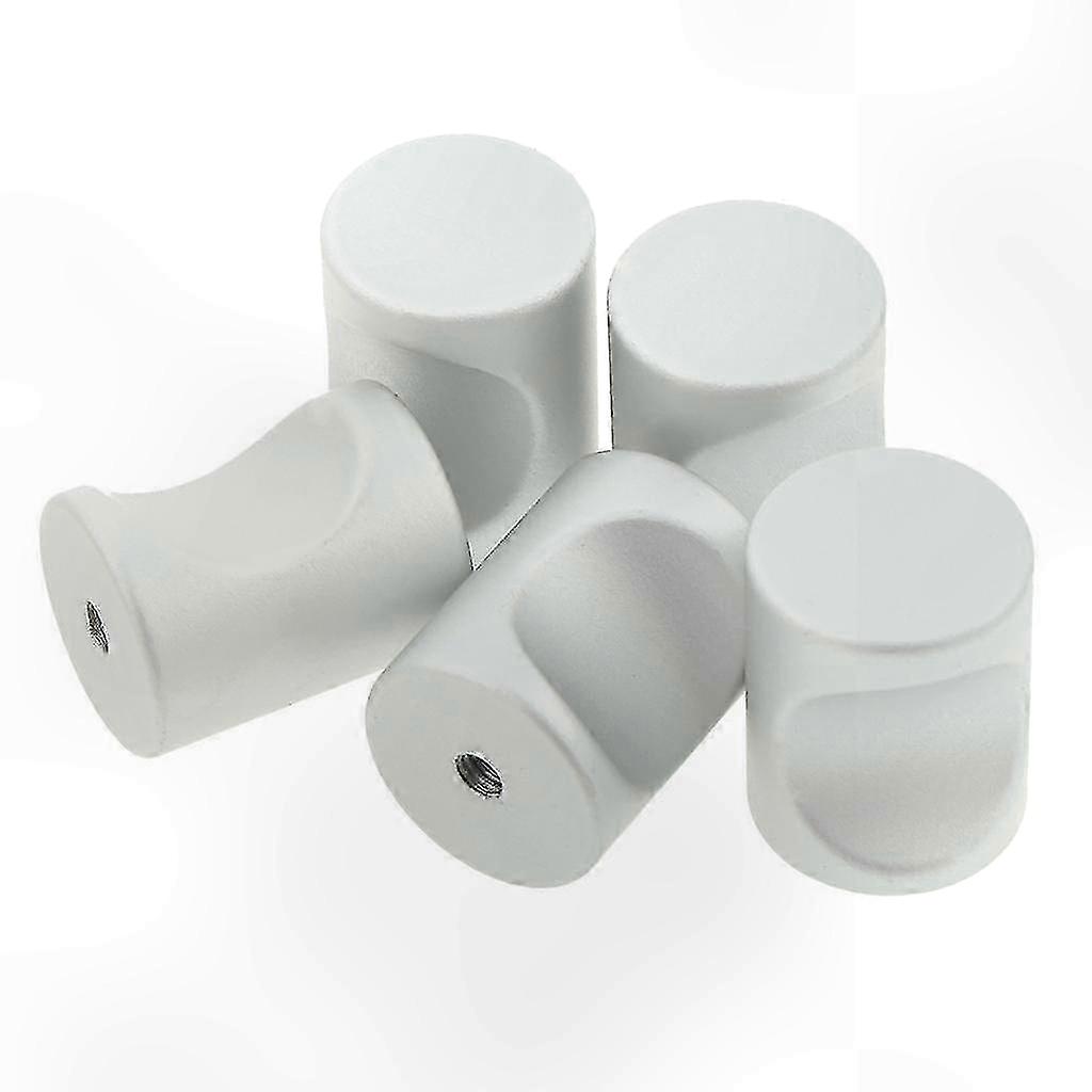Cylindrical Cabinet Handles, 5-Pack Drawer Knobs, 21x17mm White Pulls