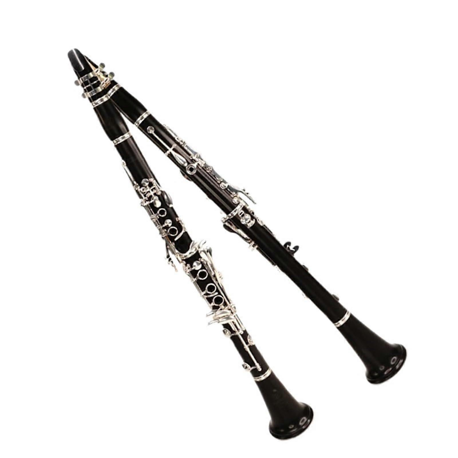 Professional Solid Ebony B Flat Clarinet 17 Key White Copper with Rich Warm Resonance