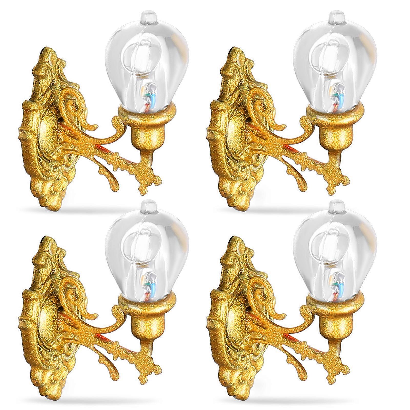 4pcs Simulated Mini Wall Lights Model Light Model Sand Table Lamp Decorations