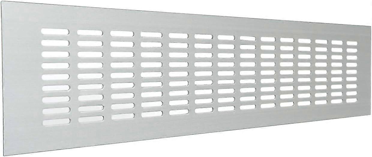 Rectangular aluminium ventilation grille for recessing. Dimensions: 400 x 80 mm.