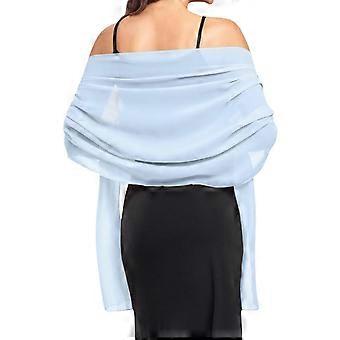 Shawl Wraps for Women, Chiffon Scarf, Shawls and Wraps for Evening Dresses, Evening Gown Shawl Chiffon Shawl, Scarf for Women, Light Blu