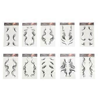 Temporary Hairline Tattoos Stickers for Hair Styling with 10 Sheets Black Set