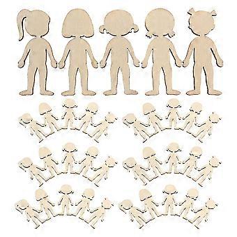 100pcs découpes inachevées pour l’artisanat créatif bricolage peint à la main figures découpes pour la maternelle, la maison, l’école et les décorations de fête