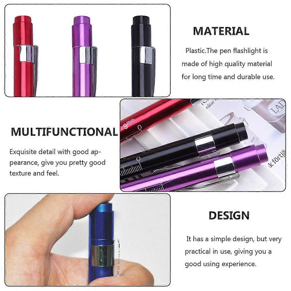 Flashlight Pen Flashlight Daily Use Plastic Simple Design 13.5x1.3CM 6Pcs