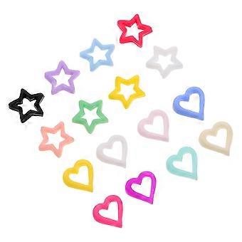 150 sztuk Kolorowe Żywica Serce i Gwiazda 3D Charms Paznokcie Kawaii Śliczne Klejnoty Paznokci dla Kobiet Dziewczyny Manicure Ozdoby DIY Craft Supplies