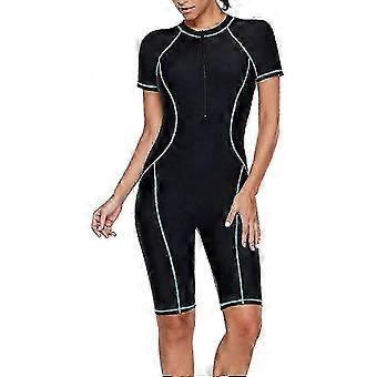 Women's One Piece Swimsuit Long Sleeve Rash Guard Ladies Wetsuit Athletic Swimsuit Surfing Diving Zip Front Swimwear Swimming Costume Xinmu