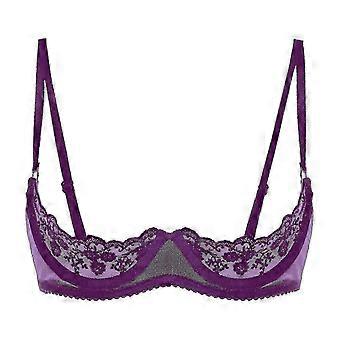 Women's Sexy Lingerie: Open Chest 1/2 Cup Bras with Adjustable PushUp Straps
