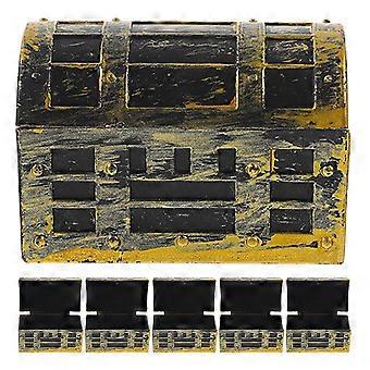Miniaturas de Caixas de Tesouro em ABS para Casa de Bonecas, Enfeites para Jogos, Conjunto com 6 Peças