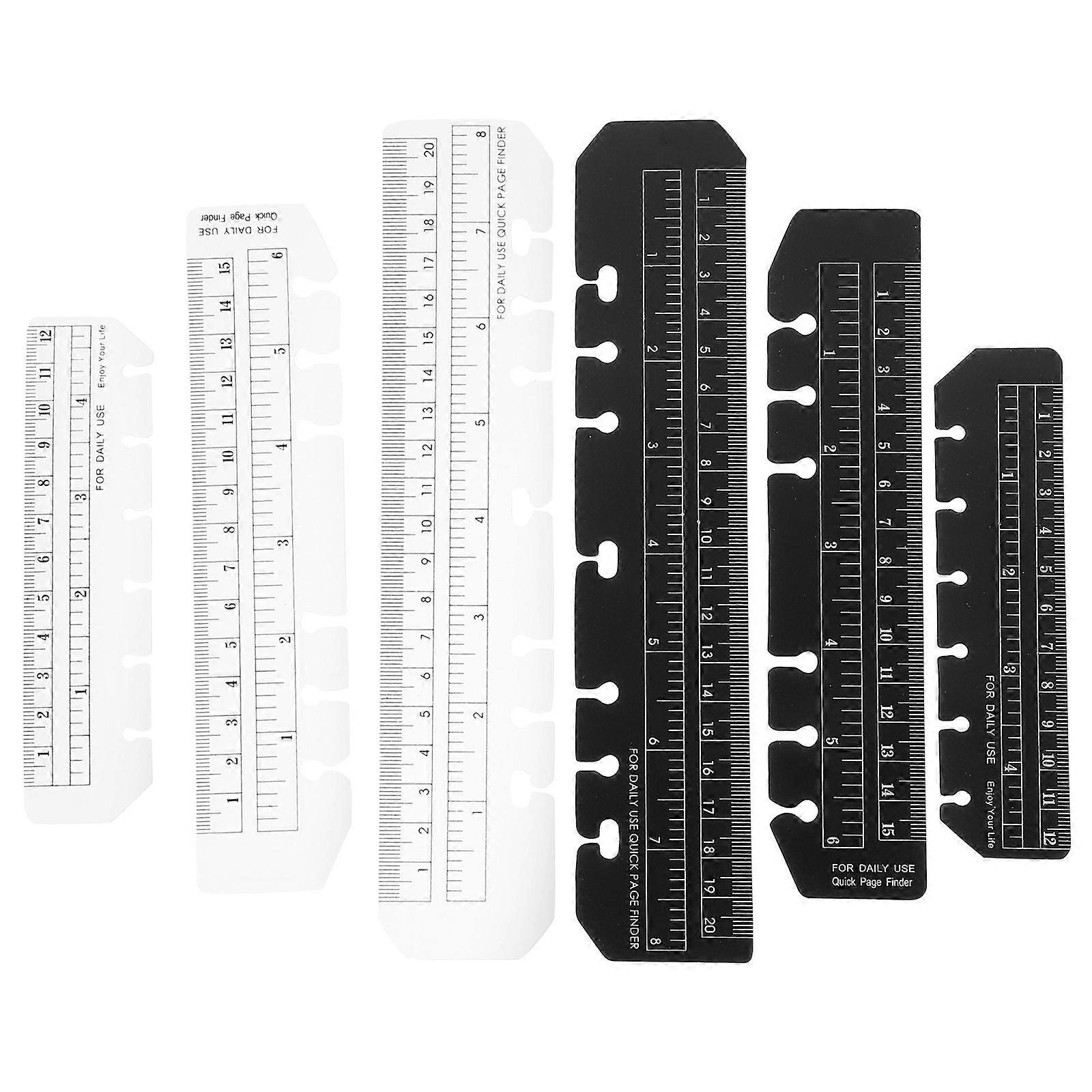 12Pcs Plastic Planner Bookmarks Multi-function Page Markers Household Bookmark Rulers