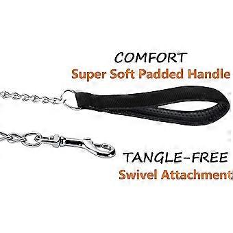 Metal Dog Leash, Heavy Duty Chew Proof Pet Leash Chain With Padded Handle For Large Medium Size Dogs,2.3mm X 4 Foot(pack Of 1)